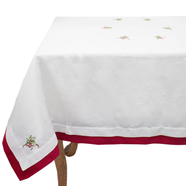 The Holiday Aisle® Ebtisaam Rectangle Floral Christmas Tablecloth Wayfair